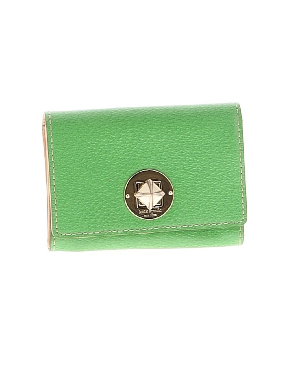 kate spade Bright Green Leather Small Wallet with Gold Tone Logo